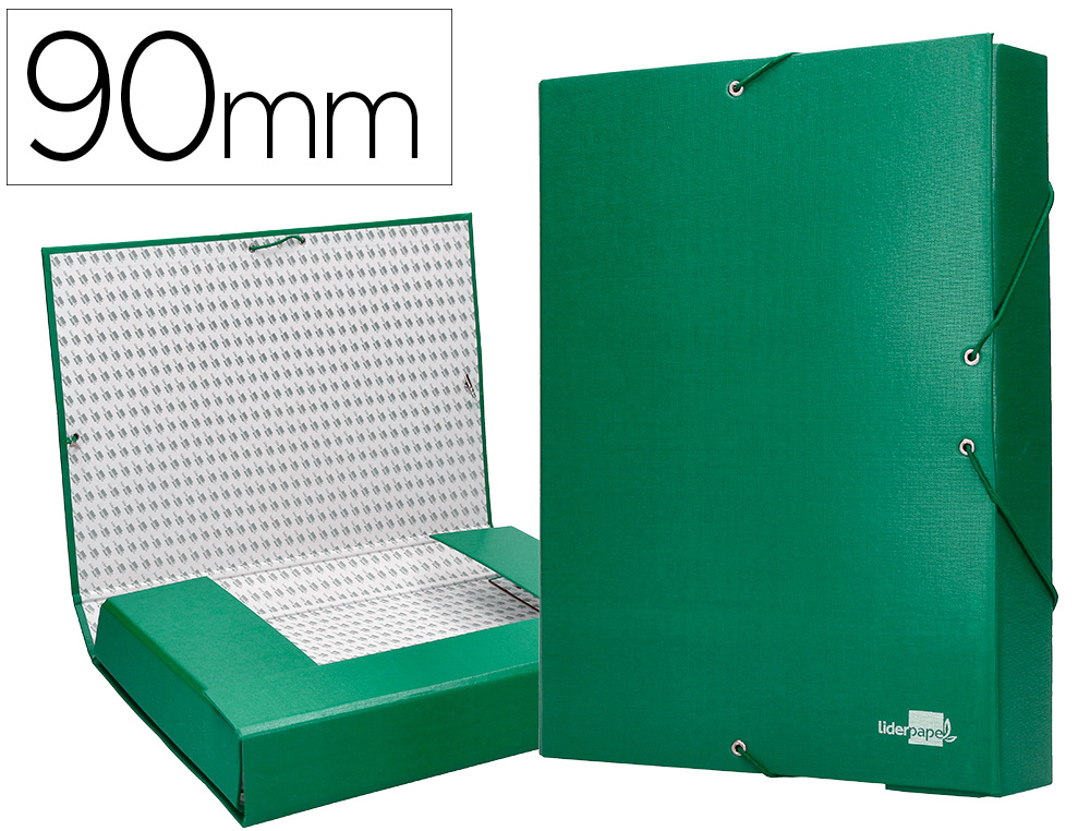 LIDERPAPEL - CARPETA PROYECTOS FOLIO LOMO 90MM Cartón FORRADO VERDE (Ref.PY95)