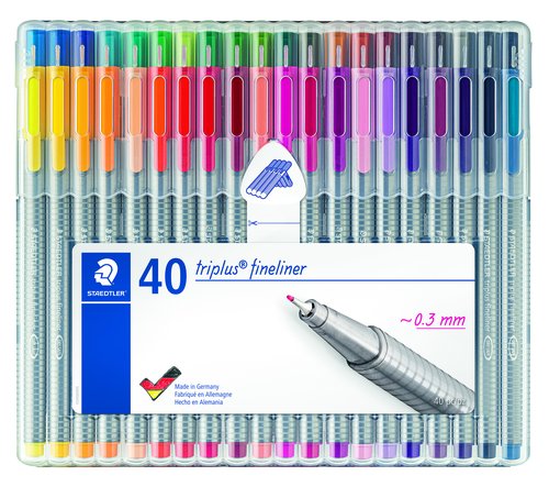 STAEDTLER - ROTULADOR FIBRA 334 TRIPLUS FINELINER BOX de 40 (Ref.334 SB40)