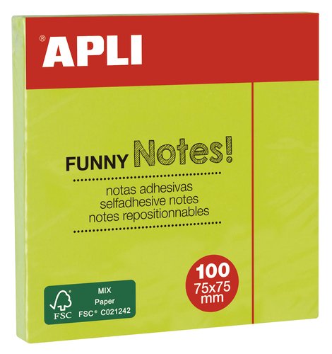 APLI - TACO NOTAS 76X76 VERDE NEON (Ref.11899)