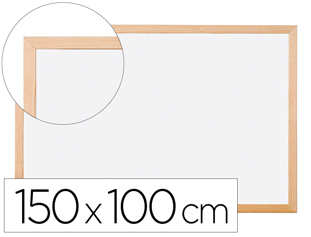 Q-CONNECT - PIZARRA BLANCA LAMINADA MARCO DE MADERA 150X100 CM (Ref.KF03575)