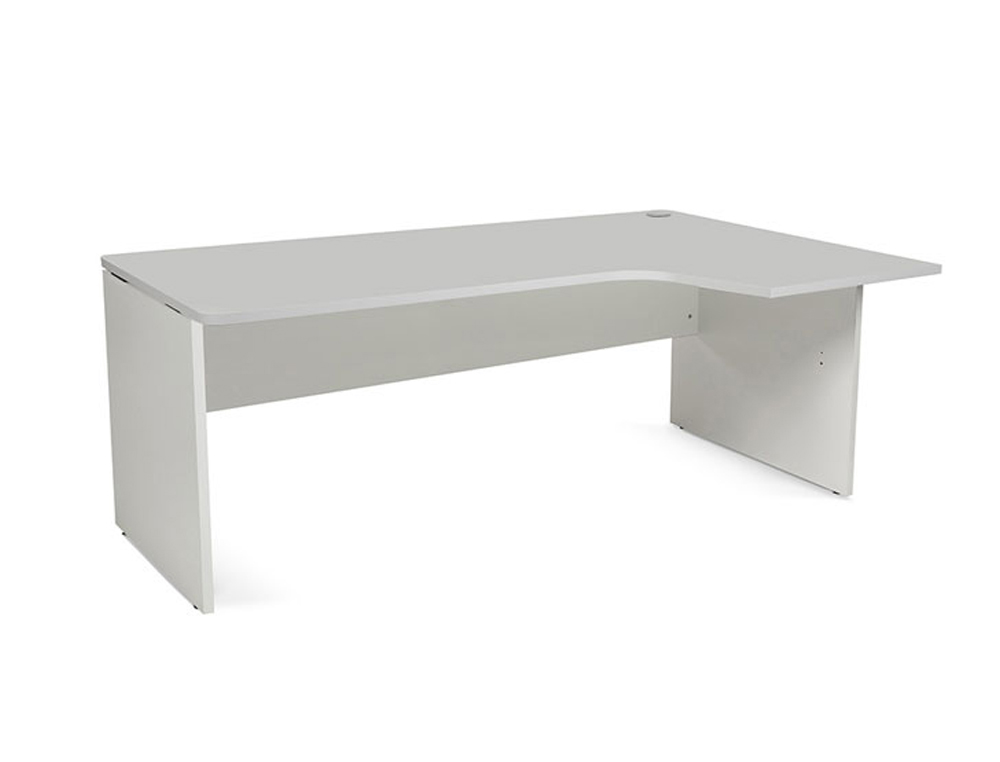 ROCADA - MESA SERIE WORK 180X120 CM DERECHA ACABADO AB02 ALUMINIO/GRIS (Ref.2052AB02)