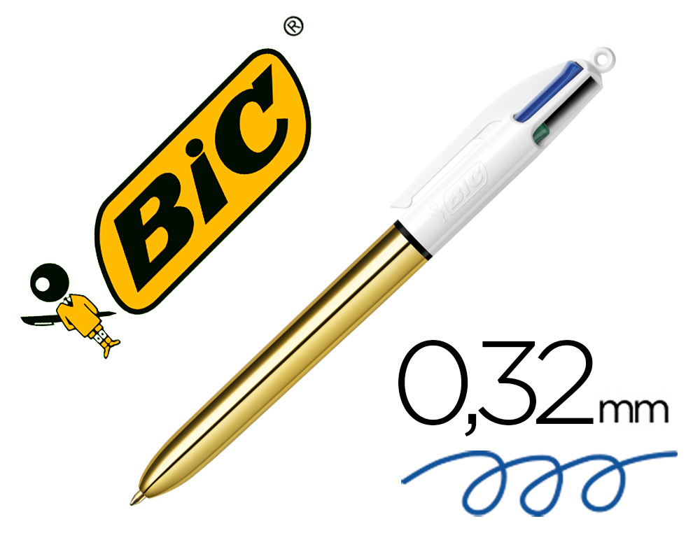 BIC - Boligrafo cuatro colores shine oro punta de 1 mm (Ref. 982878)