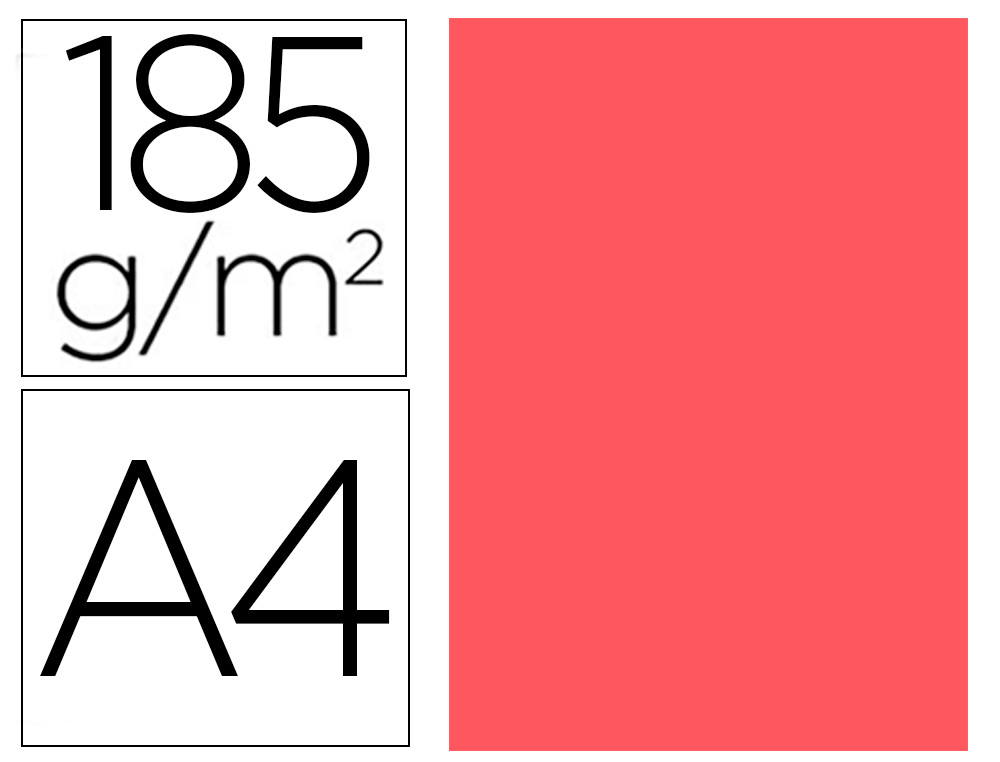 GUARRO - CARTULINA DIN A4 CORAL 185 GR PAQUETE DE 50 H (Ref.C400108018)
