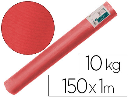 LIDERPAPEL - PAPEL KRAFT VERJURADO ROJO 150MT 65GR BOBINA 10KG (Ref.PK61)