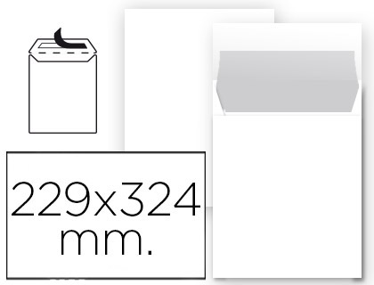 LIDERPAPEL - SOBRE BOLSA N 8 BLANCO DIN 229X324 MM TIRA DE SILICONA PAQUETE DE 25 UNIDADES (Ref.SB93)