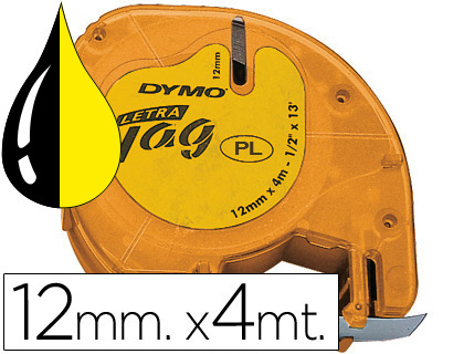 DYMO - Cinta 12mm Negro/Amarillo (Ref.S0721620)