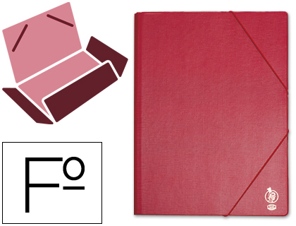 LIDERPAPEL - CARPETA GOMAS FOLIO SOLAPAS PLASTICO BURDEOS (Ref.CG44)