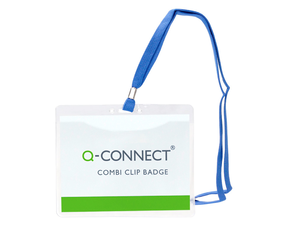 Q-CONNECT - Identificador con cordon plano negro a6 154x127 mm apertura superior (Ref. KF18613)