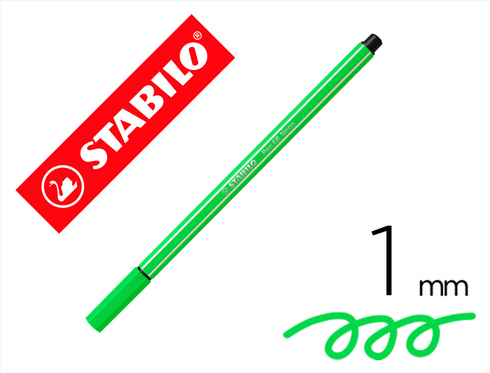 STABILO - Rotulador Pen 68 verde fluorescente (Ref.68/033)