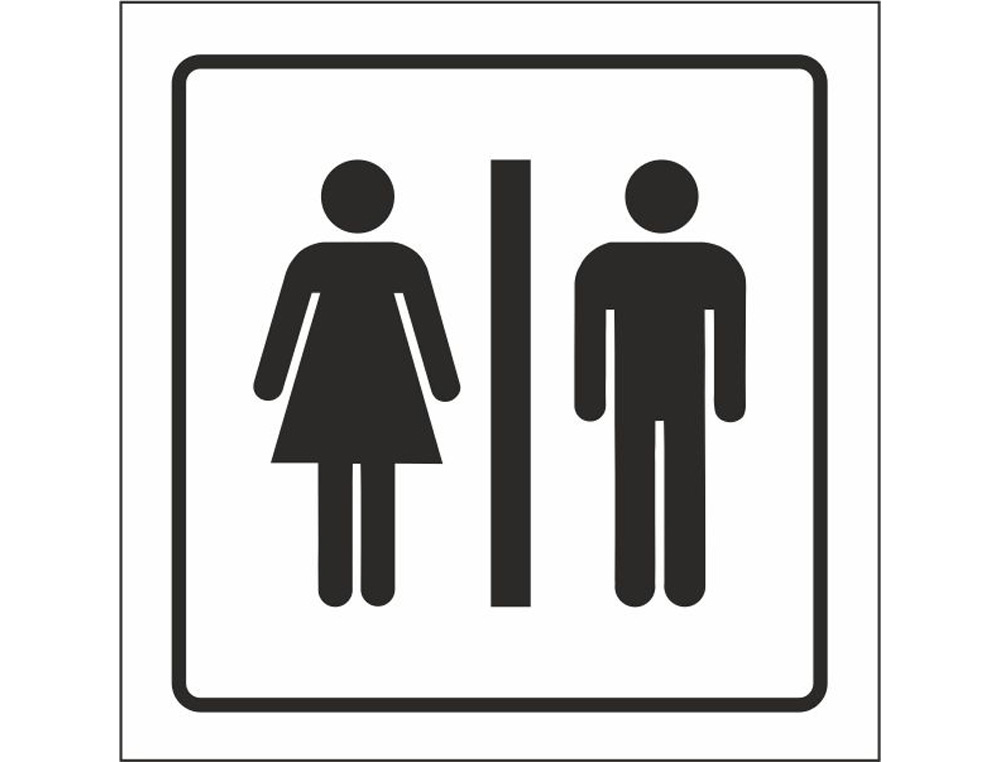 SYSSA - PICTOGRAMA SEÑAL DE ASEOS CABALLEROS-SEÑORAS EN PVC 105X105 MM (Ref.1510)