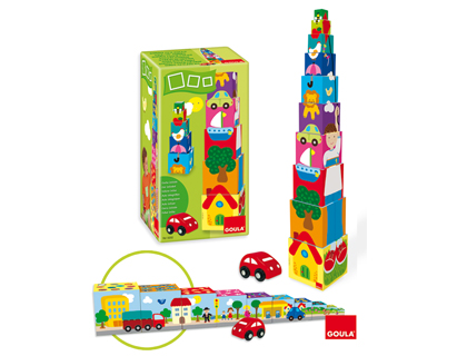 DISET - PUZZLE CUBOS APILABLES COCHE (Ref.55202)