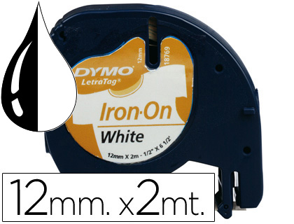 DYMO - Cinta para Ropa 12mmx2m Negro/Blanco (Ref.S0718850)