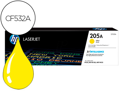 HP - TONER 205A LASERJET M154A / 154NW / MFP M180N / 181FW AMARILLO 900 PAGINAS (Ref.CF532A)