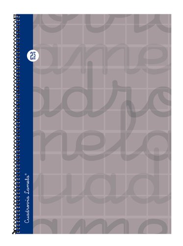 LAMELA - Cuaderno espiral Folio Gris 80 h cuadrícula 2,5 (Ref.7FTE002G)