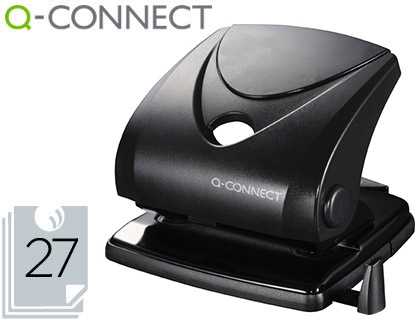 Q-CONNECT - TALADRADOR NEGRO -ABERTURA 2,7 MM -CAPACIDAD 27 HOJAS (Ref.KF01235)
