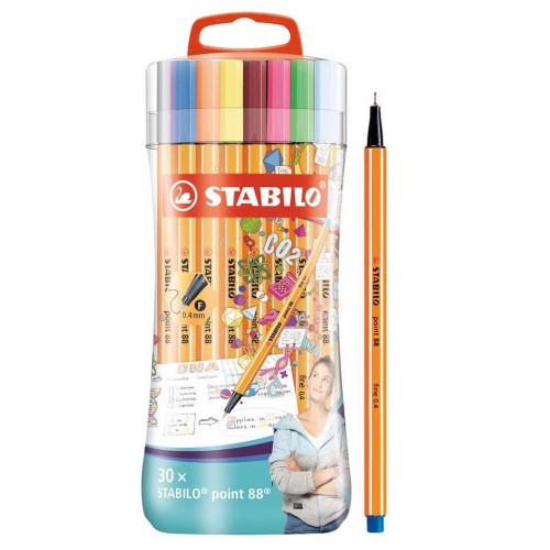STABILO - ROTULADOR FIBRA POINT 88 ESTUCHE de 30 SLEEVE PACK (Ref.8830-4)