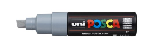 UNI-BALL - Marcador PC-8K Uni Posca punta biselada Tinta pigmentada a base de agua Gris (Ref.148924000)