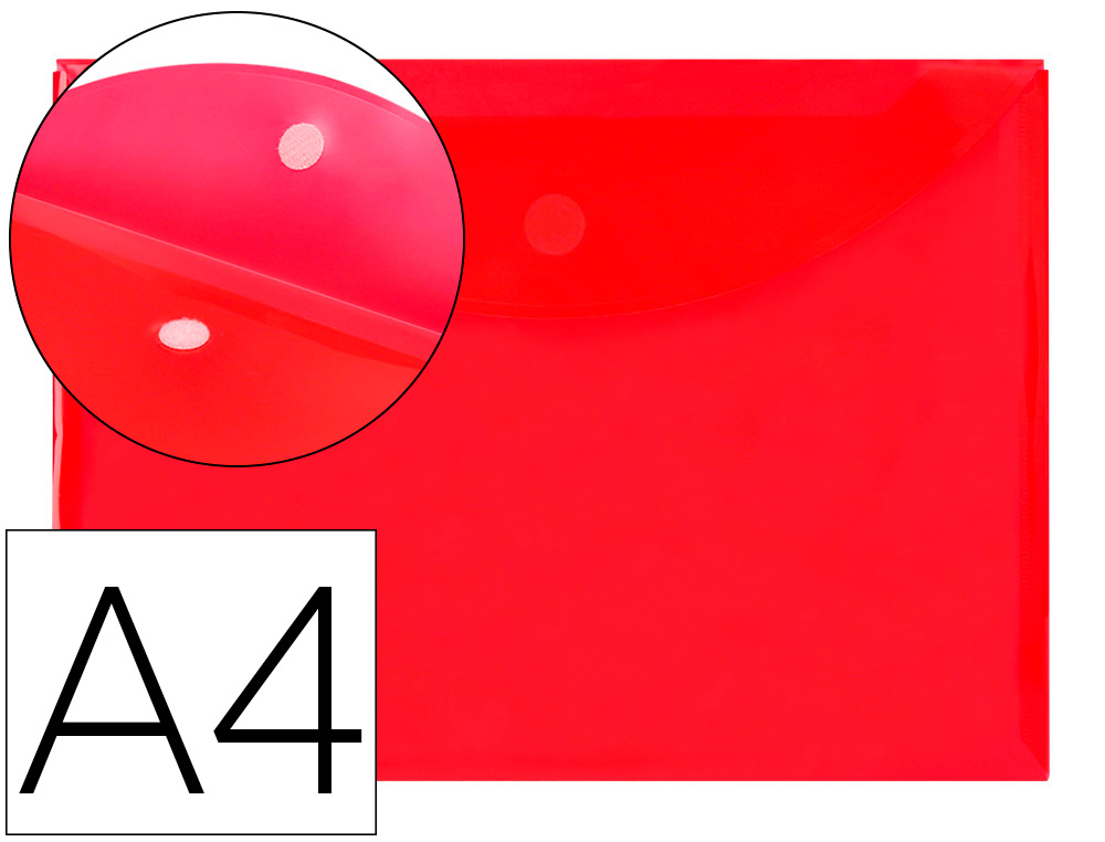 LIDERPAPEL - CARPETA DOSSIER A4 CIERRE DE VELCRO ROJA (Ref.BY01)