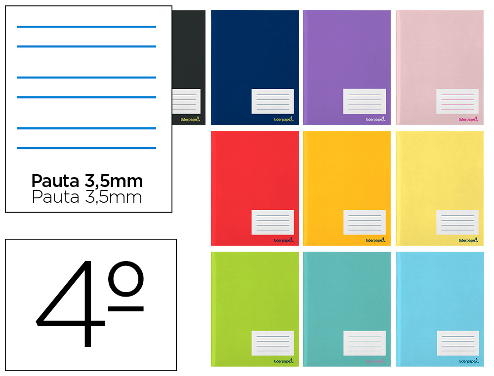 LIDERPAPEL - LIBRETA WRITE A5 16 HOJAS 60G/M2CUADRO PAUTA 4ª 3.5MM CON MARGEN (Ref.LB14)