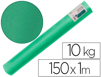 LIDERPAPEL - PAPEL KRAFT VERJURADO VERDE MUSGO 150MT 65GR BOBINA 10KG (Ref.PK64)