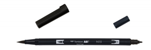 TOMBOW - ROTULADOR DOBLE PUNTA PINCEL NEGRO (Ref.ABT-N15)