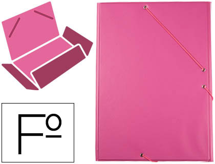 LIDERPAPEL - CARPETA GOMAS PLASTICO FOLIO SOLAPA COLOR FUCSIA (Ref.CG85)