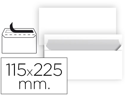 LIDERPAPEL - SOBRE N 5 BLANCO AMERICANO 115X225 MM TIRA DE SILICONA PAQUETE DE 25 UNIDADES (Ref.SB89)
