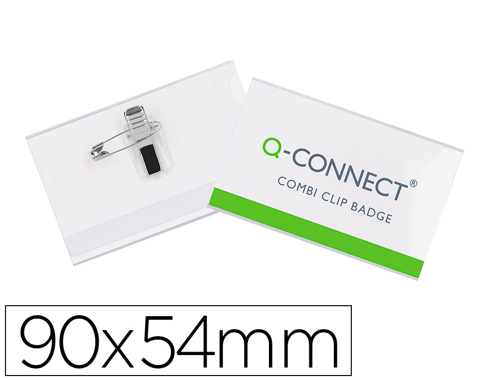 Q-CONNECT - IDENTIFICADOR CON PINZA E IMPERDIBLE -54X90 MM. (Ref.KF01567)
