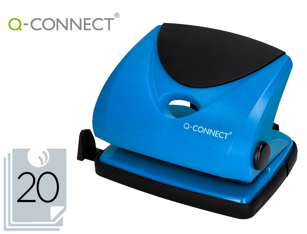 Q-CONNECT - TALADRADOR AZUL -ABERTURA 2 MM -CAPACIDAD 20 HOJAS (Ref.KF02155)