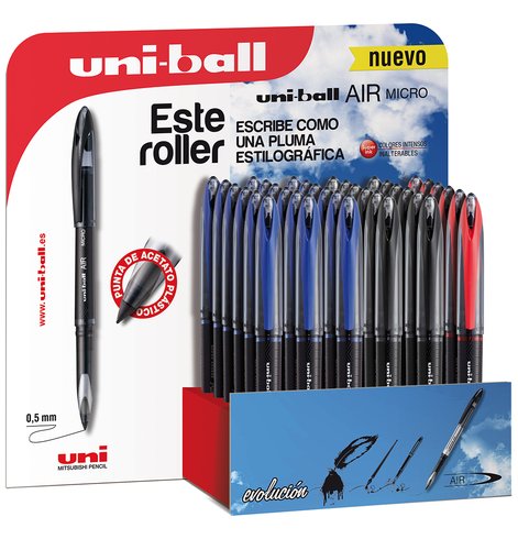 UNI-BALL - UNIBALL - Boligrafo roller air uba-188-m 0,5 mm tinta liquida 3d expositor de 36 unidades (Ref. 182634484)