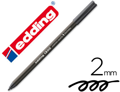 EDDING - Rotulador Punta de Fibra Mod. 1300 Negro Trazo 3 mm (Ref.1300-01)