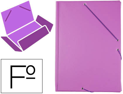 LIDERPAPEL - CARPETA GOMAS PLASTICO FOLIO SOLAPA COLOR LILA (Ref.CG81)