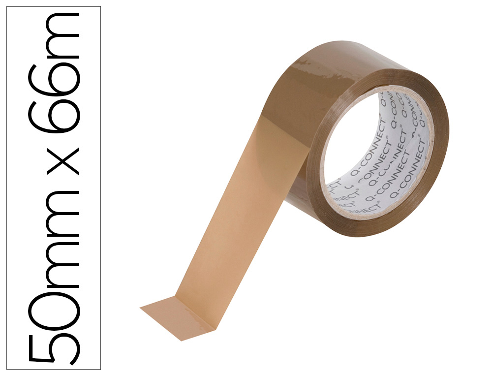 Q-CONNECT - CINTA ADHESIVA POLIPROPILENO HAVANA 66 MT X 50 MM -PARA EMBALAJE (Ref.KF27010)