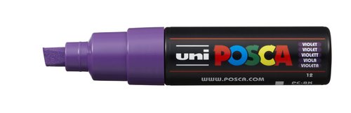 UNI-BALL - Marcador especial PC-8K punta biselada Lavables Carteleria, postes Violeta (Ref.148874000)