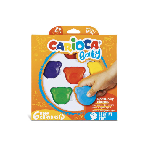CARIOCA - CERAS de COLORES BABY TEDDY CAJA de 6 (Ref.42956)