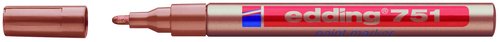 EDDING - 751 MARCADOR PERMANENTE TINTA OPACA PUNTA CONICA TRAZO 1 - 2 MM COBRE 751-055 (Ref.751-55)