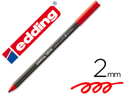 EDDING - Rotulador Punta de Fibra Mod. 1300 rojo Trazo 3 mm (Ref.1300-02)