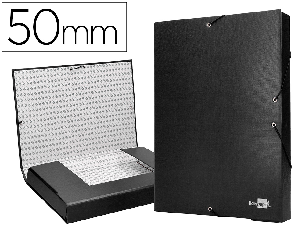 LIDERPAPEL - CARPETA PROYECTOS FOLIO LOMO 50MM Cartón FORRADO NEGRA (Ref.PY53)