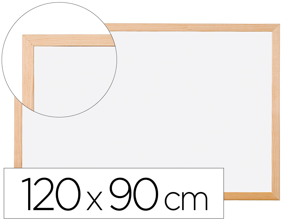 Q-CONNECT - PIZARRA BLANCA MELAMINA MARCO DE MADERA 120X90 CM (Ref.KF03572)