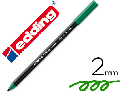 EDDING - Rotulador Punta de Fibra Mod. 1300 Verde Trazo 3 mm (Ref.1300-04)