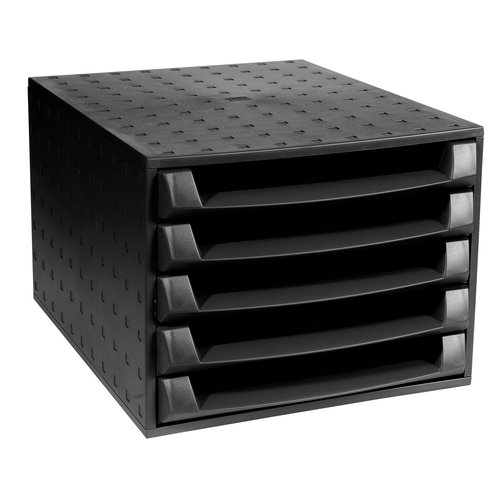 EXACOMPTA - Módulo EcoBlack Sobremesa 5 cajones 387x284x218mm A4+ Negro (Ref.221014D)