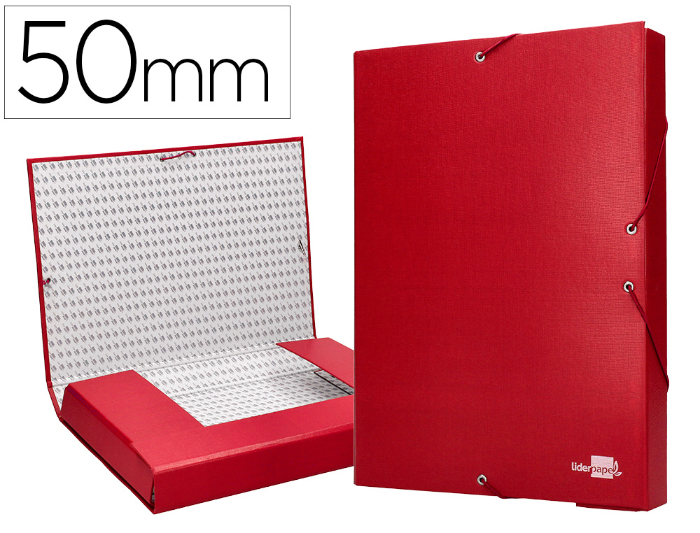 LIDERPAPEL - CARPETA PROYECTOS FOLIO LOMO 50MM Cartón FORRADO ROJA (Ref.PY54)
