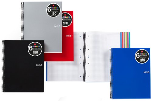 MIQUELRIUS - Cuaderno Básic 06 150h A4 Cuadricula 5x5 Rojo (Ref.2825)