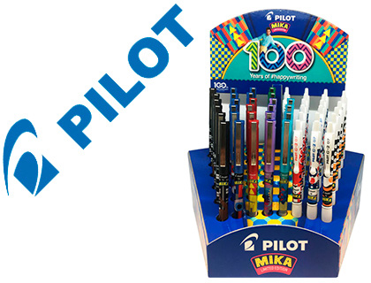 PILOT - Expositor 48 bolígrafos V5/G-2 colores surtidos 100 aniversario (Ref.NEMIKA1)