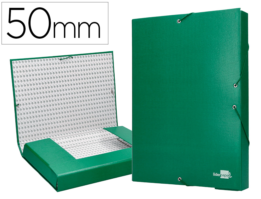 LIDERPAPEL - CARPETA PROYECTOS FOLIO LOMO 50MM Cartón FORRADO VERDE (Ref.PY55)