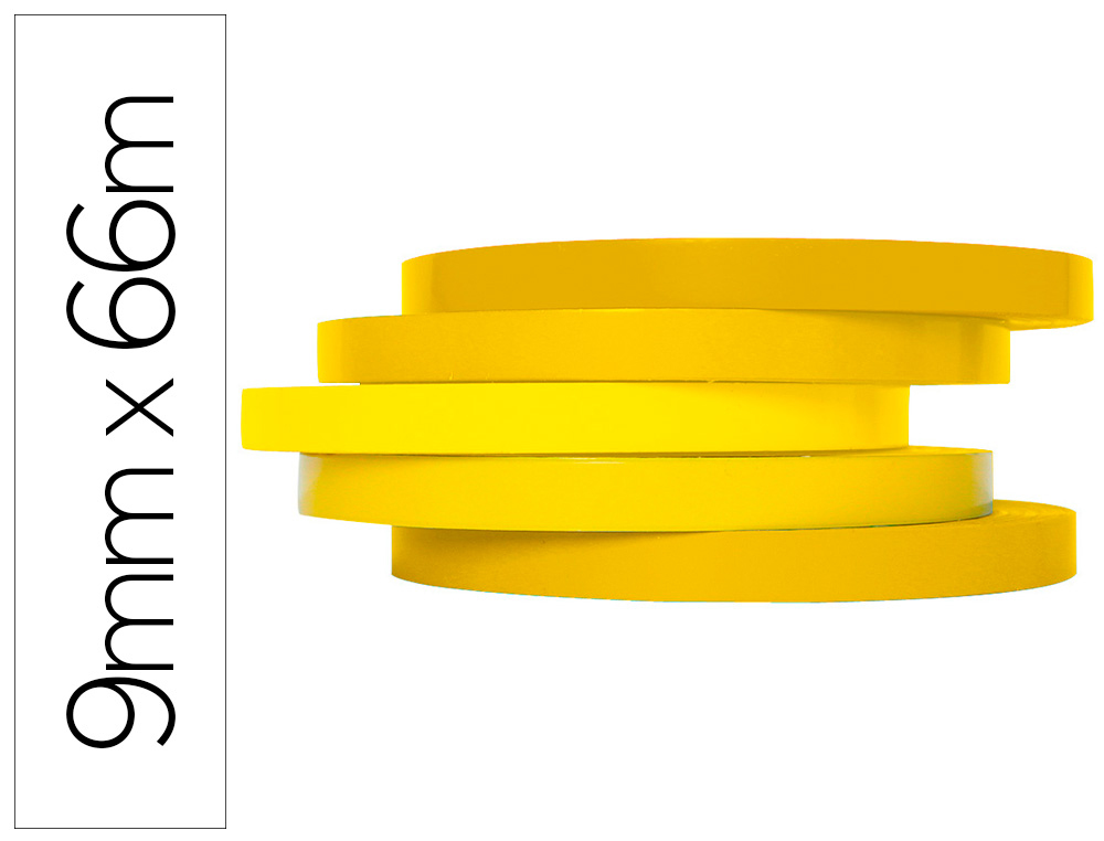 Q-CONNECT - CINTA ADHESIVA 66M X 9MM AMARILLA PARA CERRAR BOLSAS (Ref.KF10856)