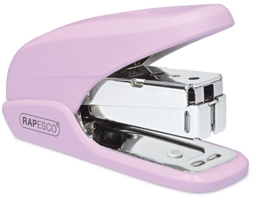 RAPESCO - Grapadora x5 mini capacidad 20 hojas usa grapas 24/6 y 26/6 color rosa (Ref. 1337)