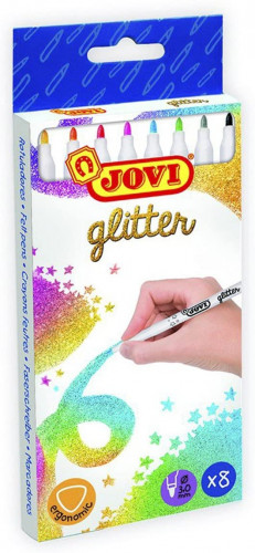 JOVI - ROTULADOR GLITTER ESTUCHE de 8 SURTIDO (Ref.1608G)
