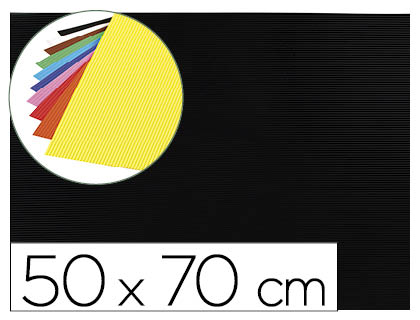 LIDERPAPEL - GOMA EVA ONDULADA 50X70CM 2,2MM DE ESPESOR NEGRO (Ref.GC09)