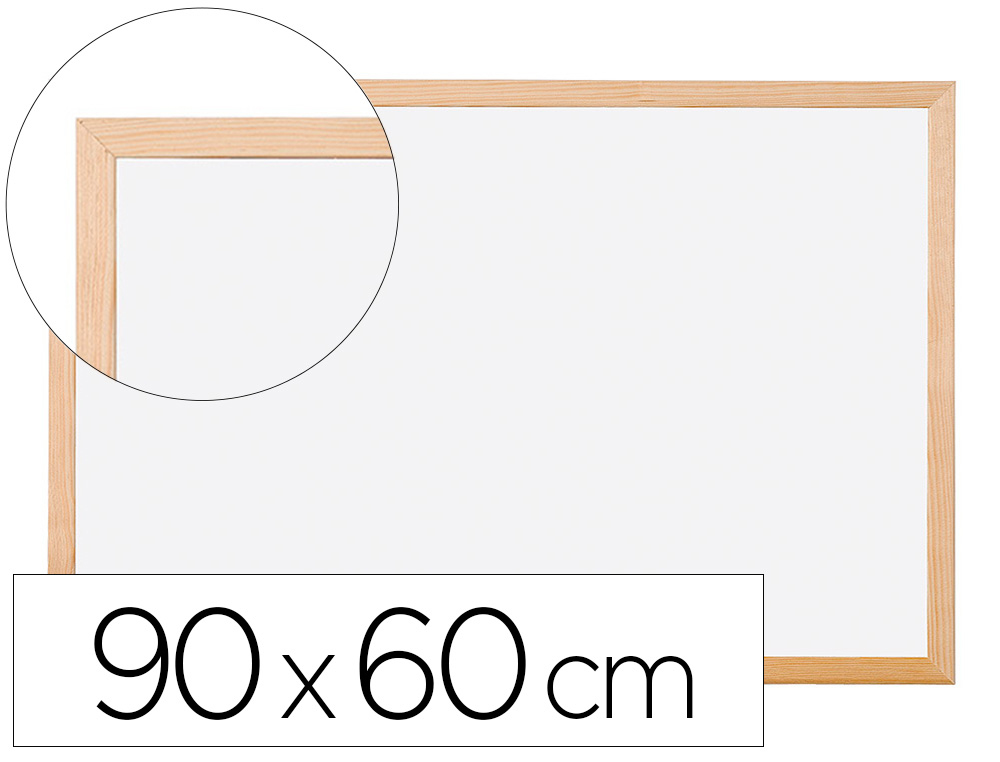 Q-CONNECT - PIZARRA BLANCA MELAMINA MARCO DE MADERA 90X60 CM (Ref.KF03571)